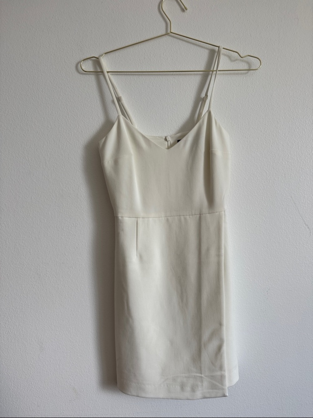 French Connection Cream Slip Mini Dress with Adjustable Straps